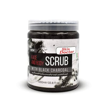 SKIN DOCTOR Face and body scrub with black charcoal 1000ml