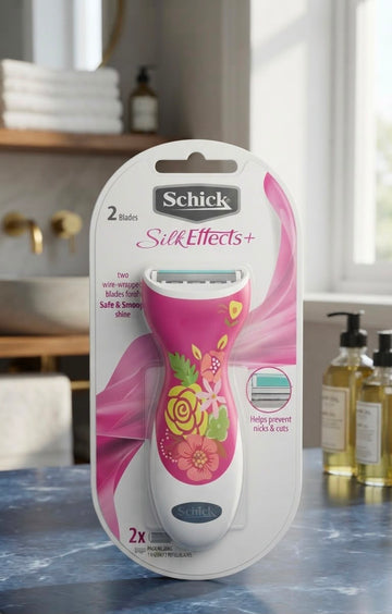 Schick silk effect + two wire blade for safe& smooth shine 2X 7refil blades| Buy Online | Saffronskins India