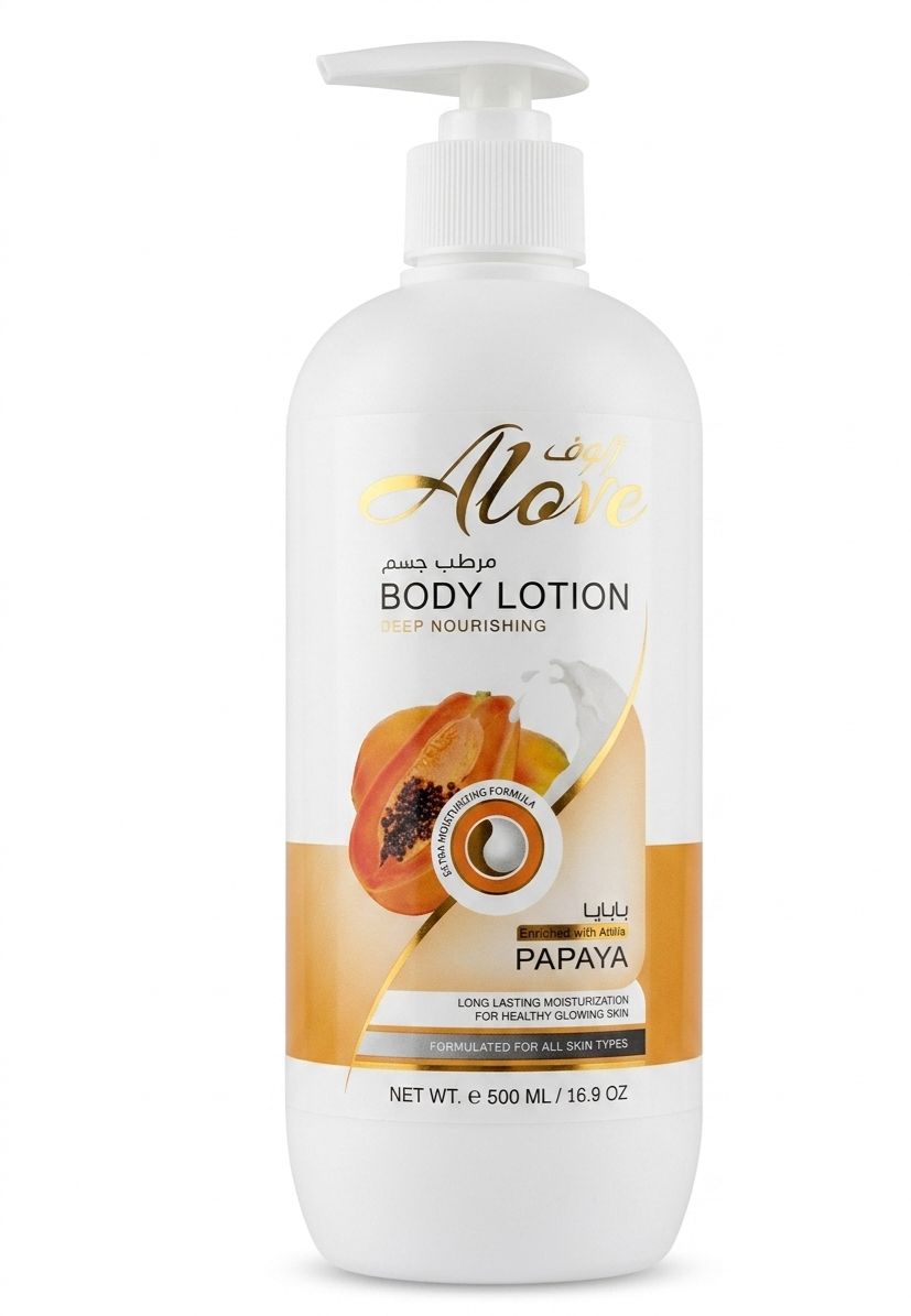 Alove Body Lotion nourishing papaya lotion 500ml| Buy Online | Saffronskins India