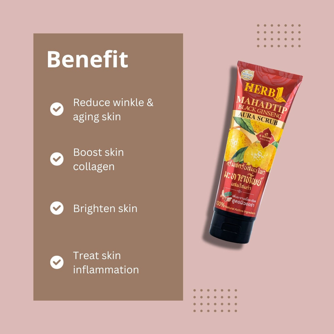 A bonne MAHADTIP black ginseng aura scrub 250g | Buy Online | Saffronskins India