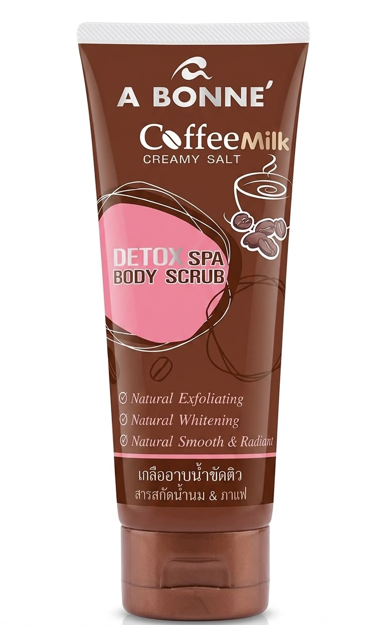 A Bonne coffee milk creamy salt detox spa body scrub 50g| Buy Online | Saffronskins India