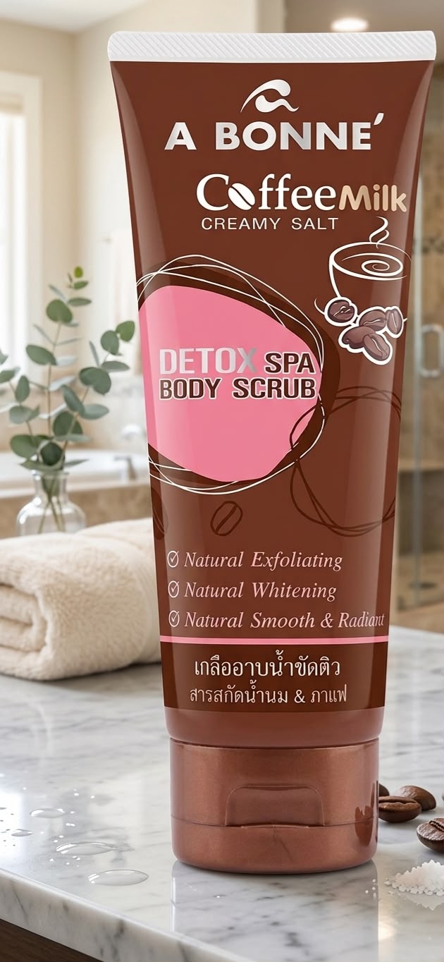 A Bonne coffee milk creamy salt detox spa body scrub 50g| Buy Online | Saffronskins India