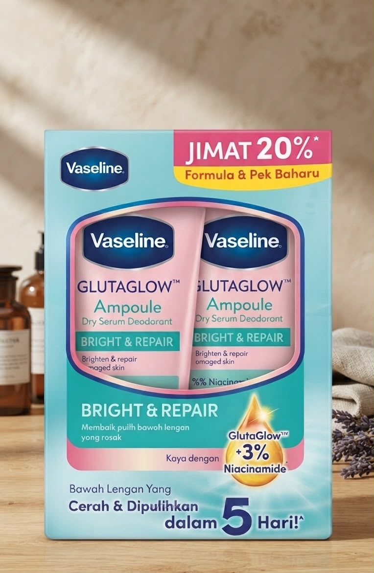 vaseline gultaglow ampoule bright & repair kit  cerah & dipulihkan| Buy Online | Saffronskins India