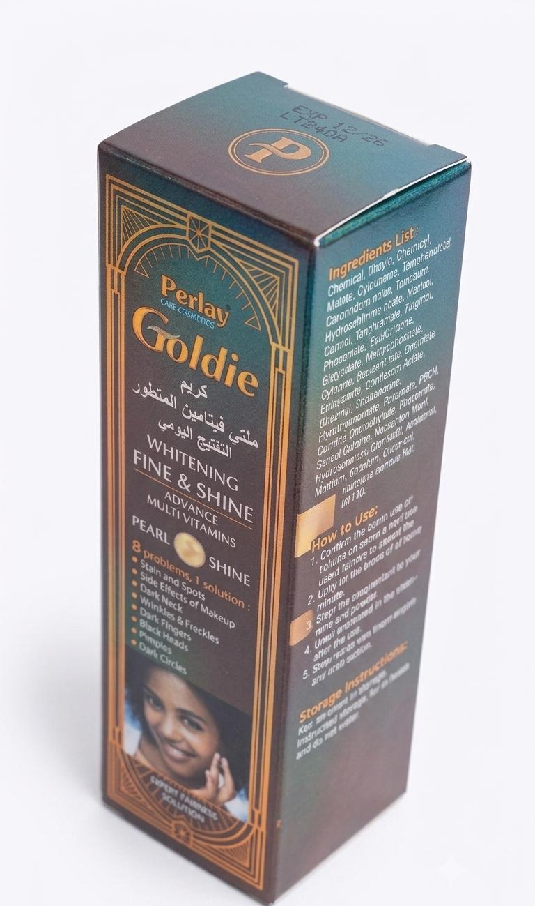 Perlay care cosmetics goldie whitening fine & shine advance multi vitamin pearl shine 100ml| Buy Online | Saffronskins India
