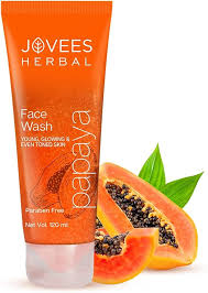 Jovees Herbal Papaya Face Wash For Glowing and Clear Skin with Papaya & Bilberry extract | Gentle Cleanser For Brightens Skin, Removes Pigmentation & Dark Spots | For All Skin Types | For Men & Women - 120ML | Buy Online | Saffronskins India