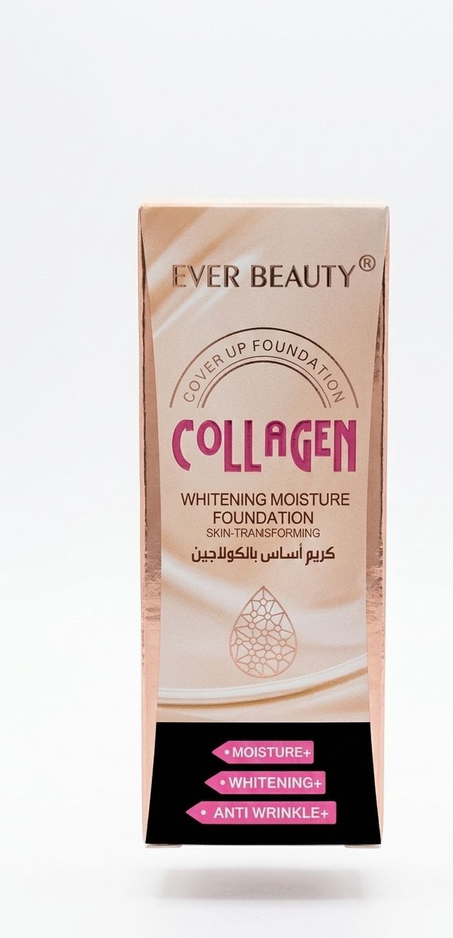 EVER BEAUTY coverup foundation collagen whitening moisture foundation 100ml | Buy Online | Saffronskins India