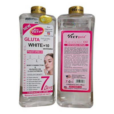 Veet Gold Gluta White Rapid White Oil Body Corrector and Glowing 1000ml 7 Days | Buy Online | Saffronskins India