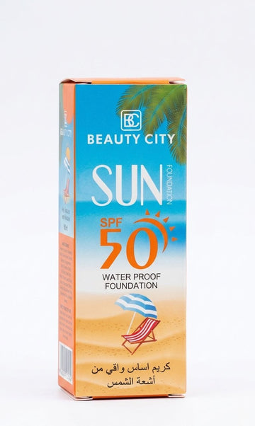 Beauty city sun foundation spf 50 water proof foundation 60ml| Buy Online | Saffronskins India