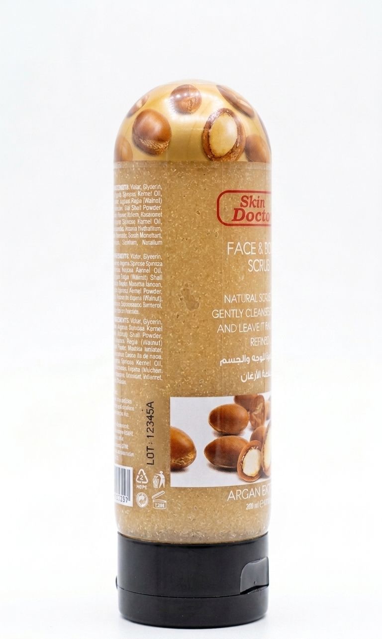 skin doctor face and body scrub argan extract 200ml| Buy Online | Saffronskins India