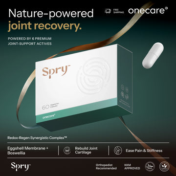 Onecare Spry | Joint Supplement | Joints, Muscles, & Bones – Stiffness – Pain – Injury | Joint Health (60 Caps)| Buy Online | Saffronskins India