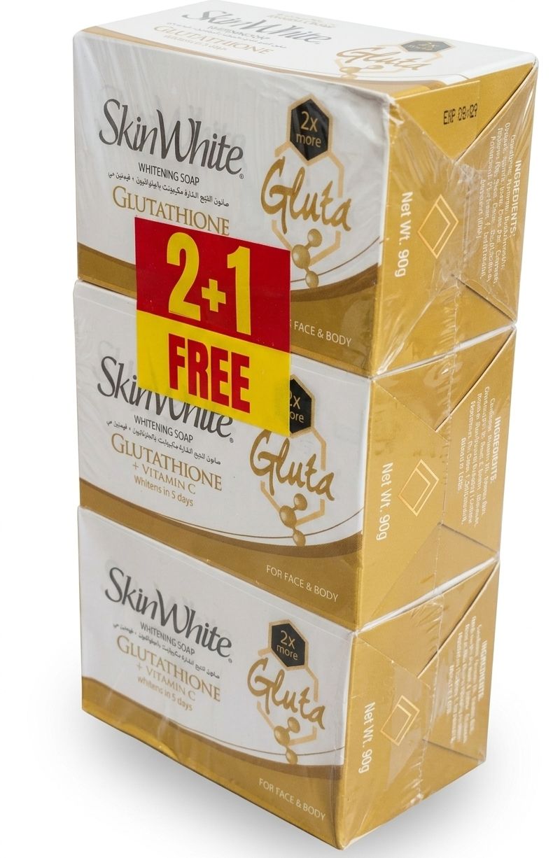Skin white whitening soap glutathione +vitamin c for face and body buy2+1 free 100g| Buy Online | Saffronskins India