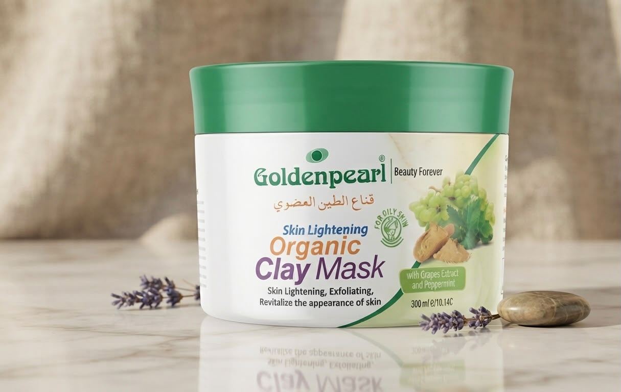 Goldenpearl skin lightening organic clay mask with Grapes Exhaut and Peppermint 300ml| Buy Online | Saffronskins India