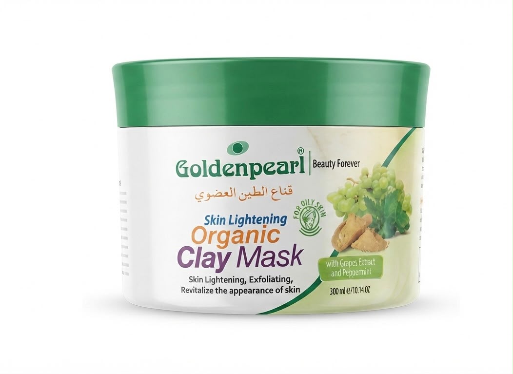 Goldenpearl skin lightening organic clay mask with Grapes Exhaut and Peppermint 300ml| Buy Online | Saffronskins India