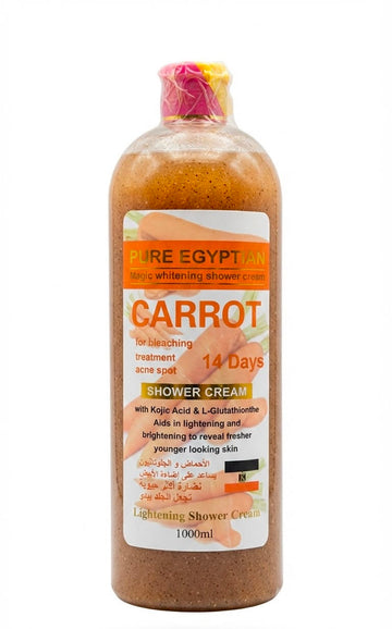 Pure egyptian magic whitening shower cream carrot for bleaching treatment 14days lightening shower cream 1000ml| Buy Online | Saffronskins India