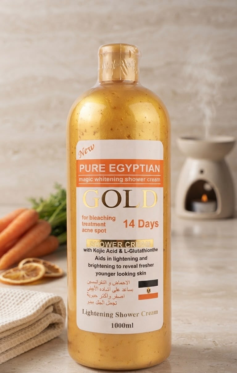 Pure egyptian magic whitening shower cream GOLD 14days lightening shower cream 1000ml| Buy Online | Saffronskins India