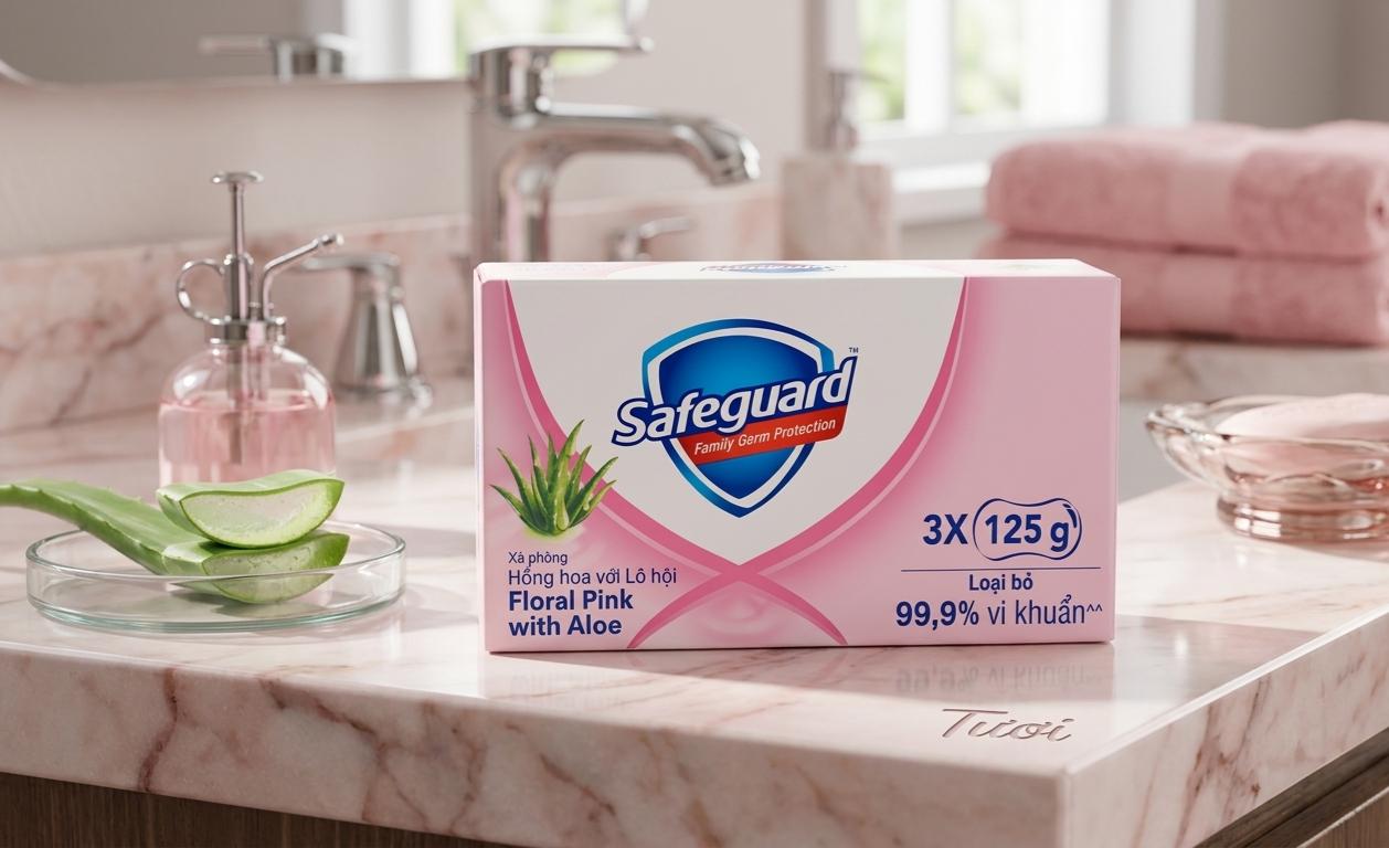 Safeguard family germ protection floral pink with aloe 3 into 125g| Buy Online | Saffronskins India
