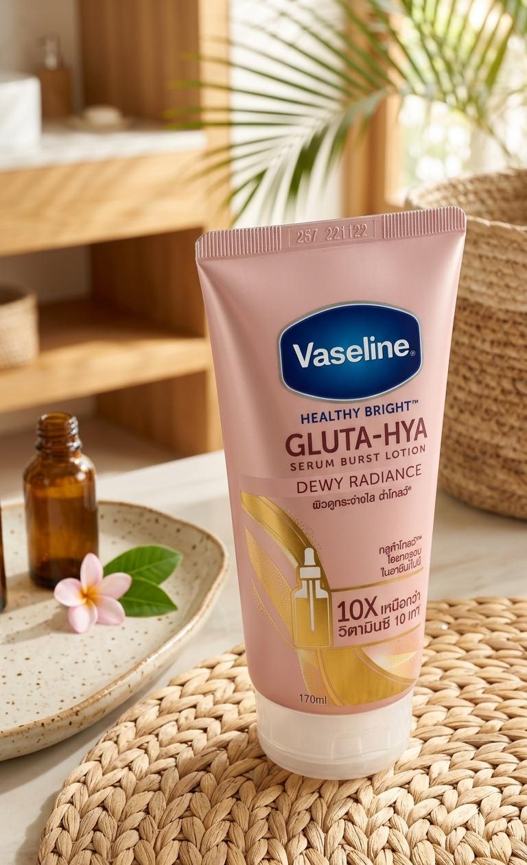 Vaseline healthy bright GULTA -HYA serum burst lotion 10X 100g| Buy Online | Saffronskins India