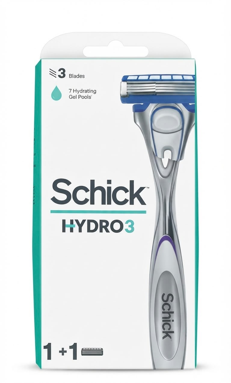 Schick hydro 3 7 hydrating gel pools 1+1 blade| Buy Online | Saffronskins India