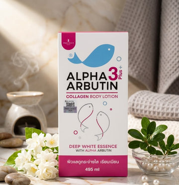 Alpha arbutin 3plus collagen body lotion deep white essence 495ml| Buy Online | Saffronskins India