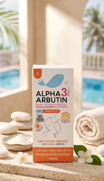 Alpha arbutin 3plus collagen lotion uv protect deep white essence 350ml| Buy Online | Saffronskins India