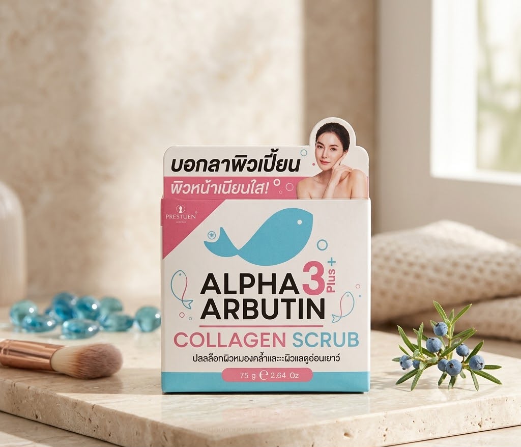 Alpha arbutin 3plus collagen scrub 75g| Buy Online | Saffronskins India