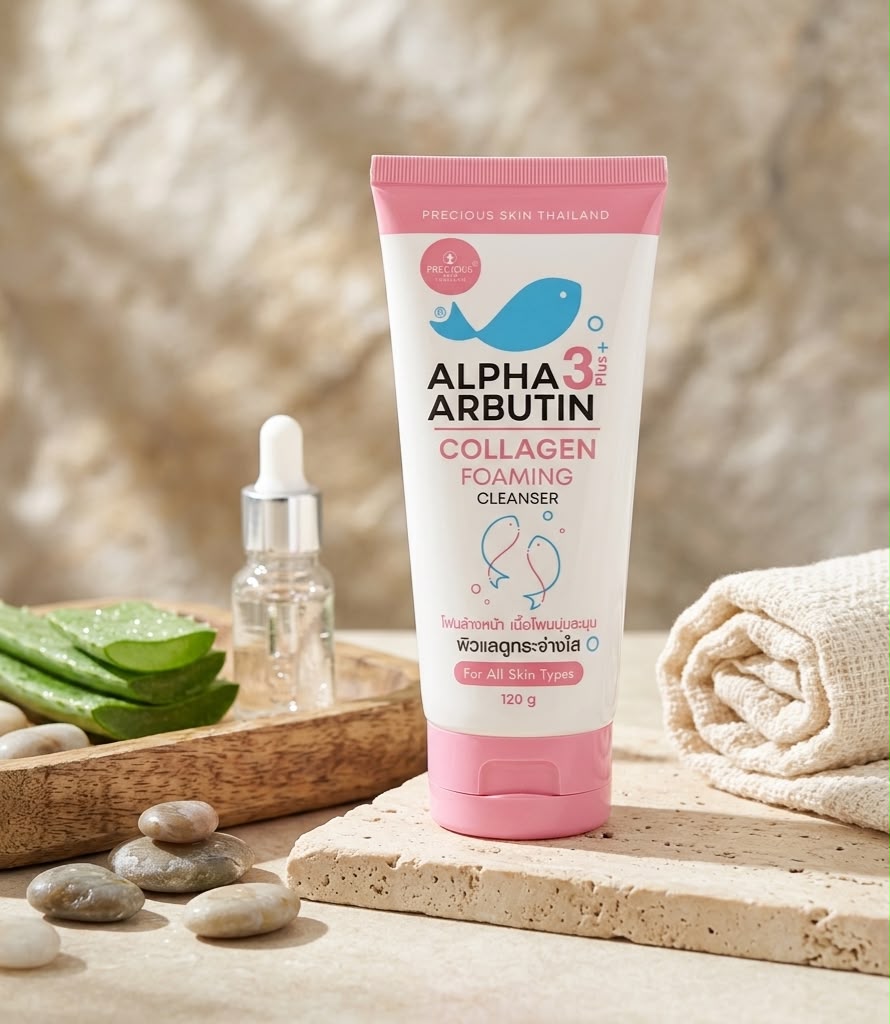 Alpha arbutin 3plus collagen foaming cleanser 120g| Buy Online | Saffronskins India