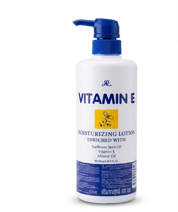 AR vitamim E moisturising lotion enriched with sunflower seed oil mineral oil Net Weight 20.3 FL.OZ.| Buy Online | Saffronskins India