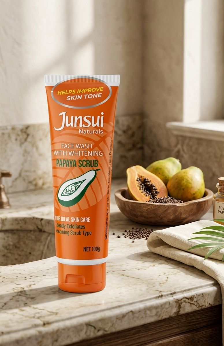Junsui Naturals face wash with papaya scrub | Buy Online | Saffronskins India