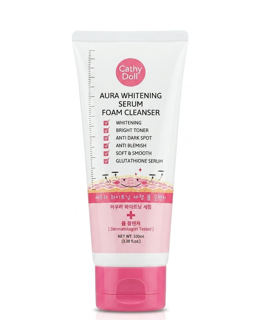 Cathy doll aura whitening serum foam cleanser 100 ml| Buy Online | Saffronskins India
