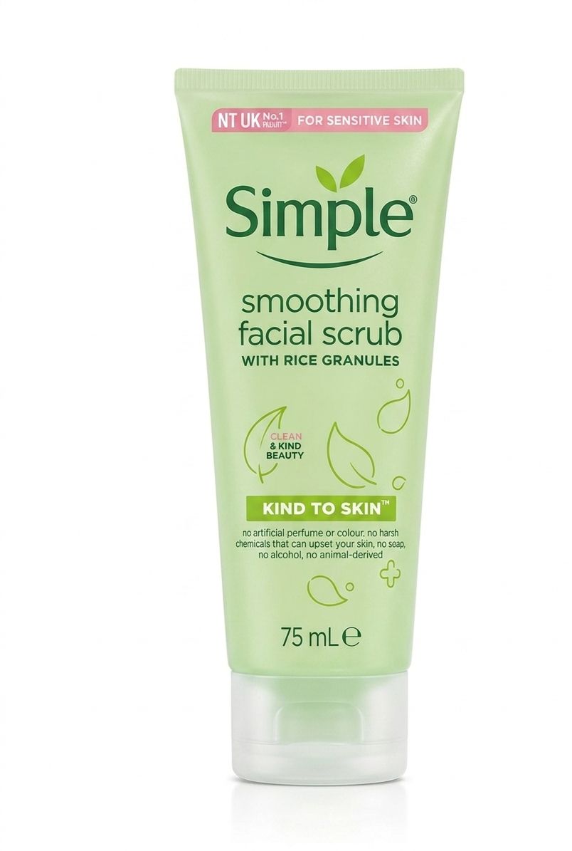 Simple smoothing facial scrub with rice granules 75ml| Buy Online | Saffronskins India