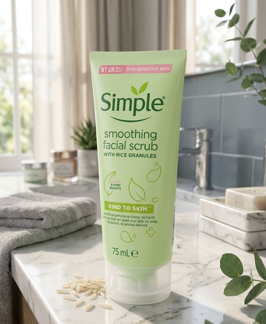 Simple smoothing facial scrub with rice granules 75ml| Buy Online | Saffronskins India