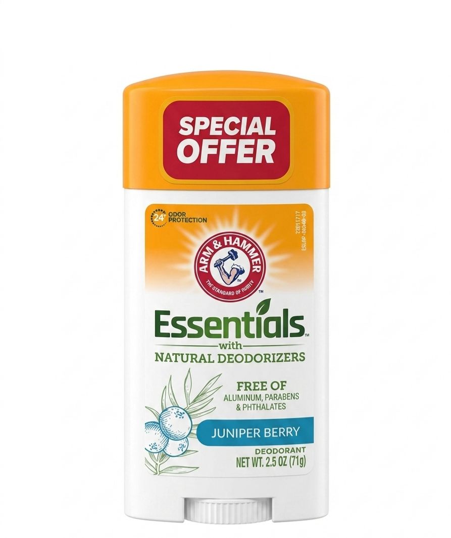 Arm & hammer essentials with natural deodorants juniper berry 71g| Buy Online | Saffronskins India