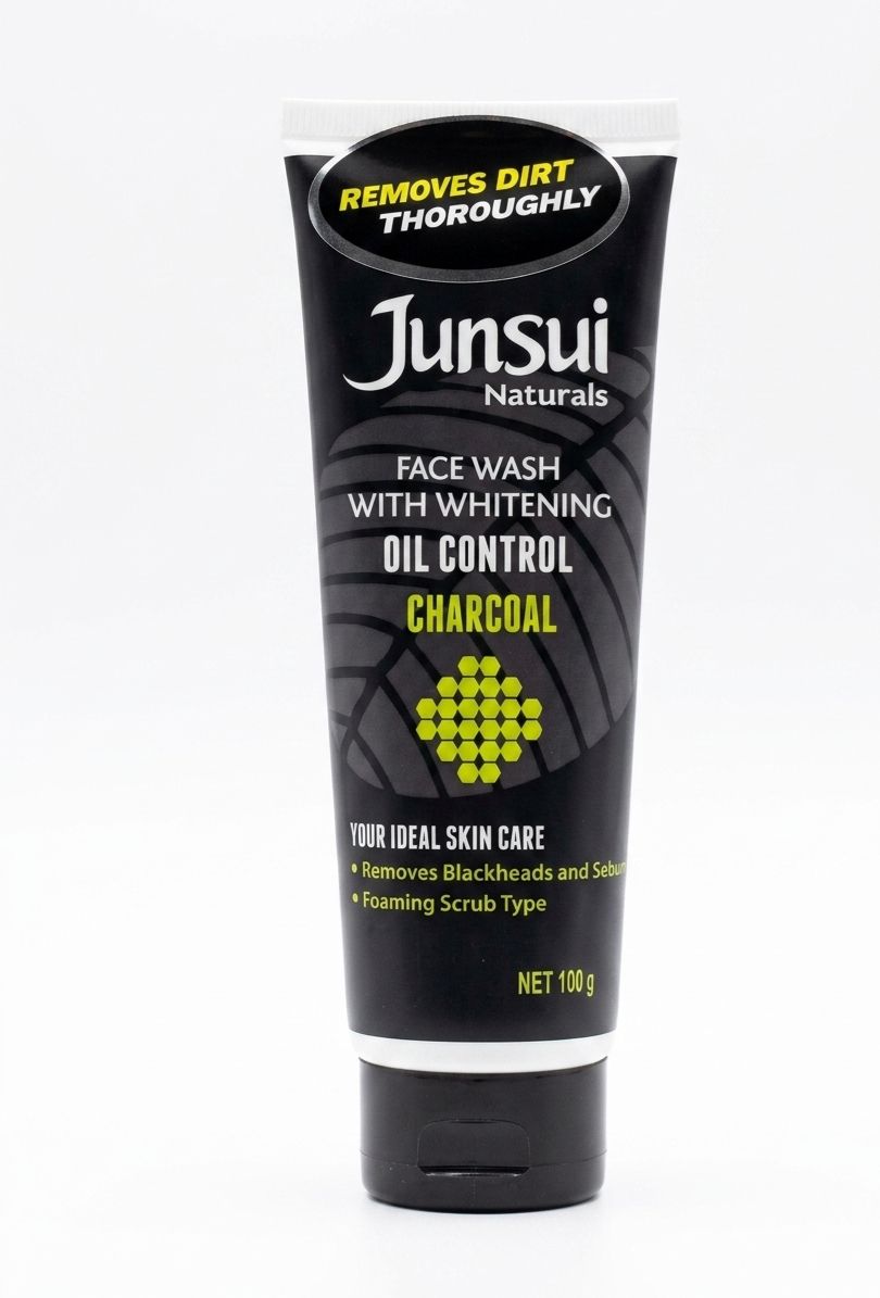 Junsui naturals face wash with whiteneing oil control charcoal 100g| Buy Online | Saffronskins India