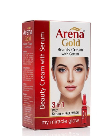 Arena gold beauty ceram with serum 3 in 1 serum + face wash| Buy Online | Saffronskins India