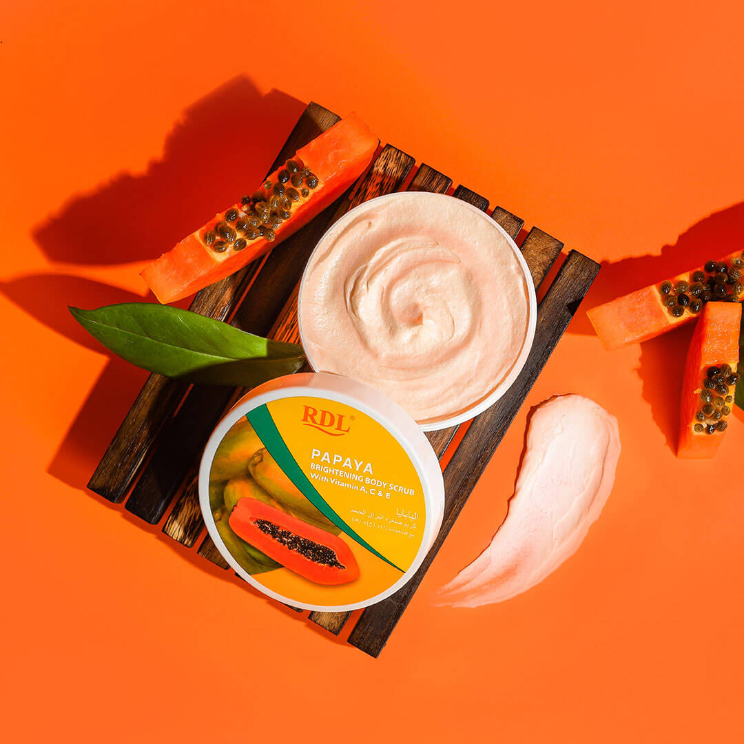 RDL Papaya extract brightening body scrub with vitamin A,C&E  500mg