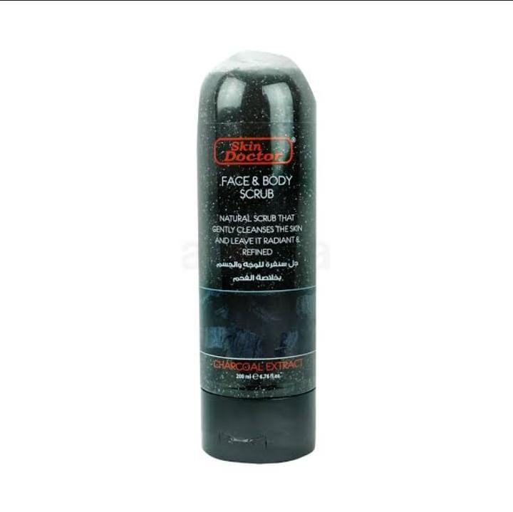 SKINDOCTOR Face& body scrub charcoal extract 200ml