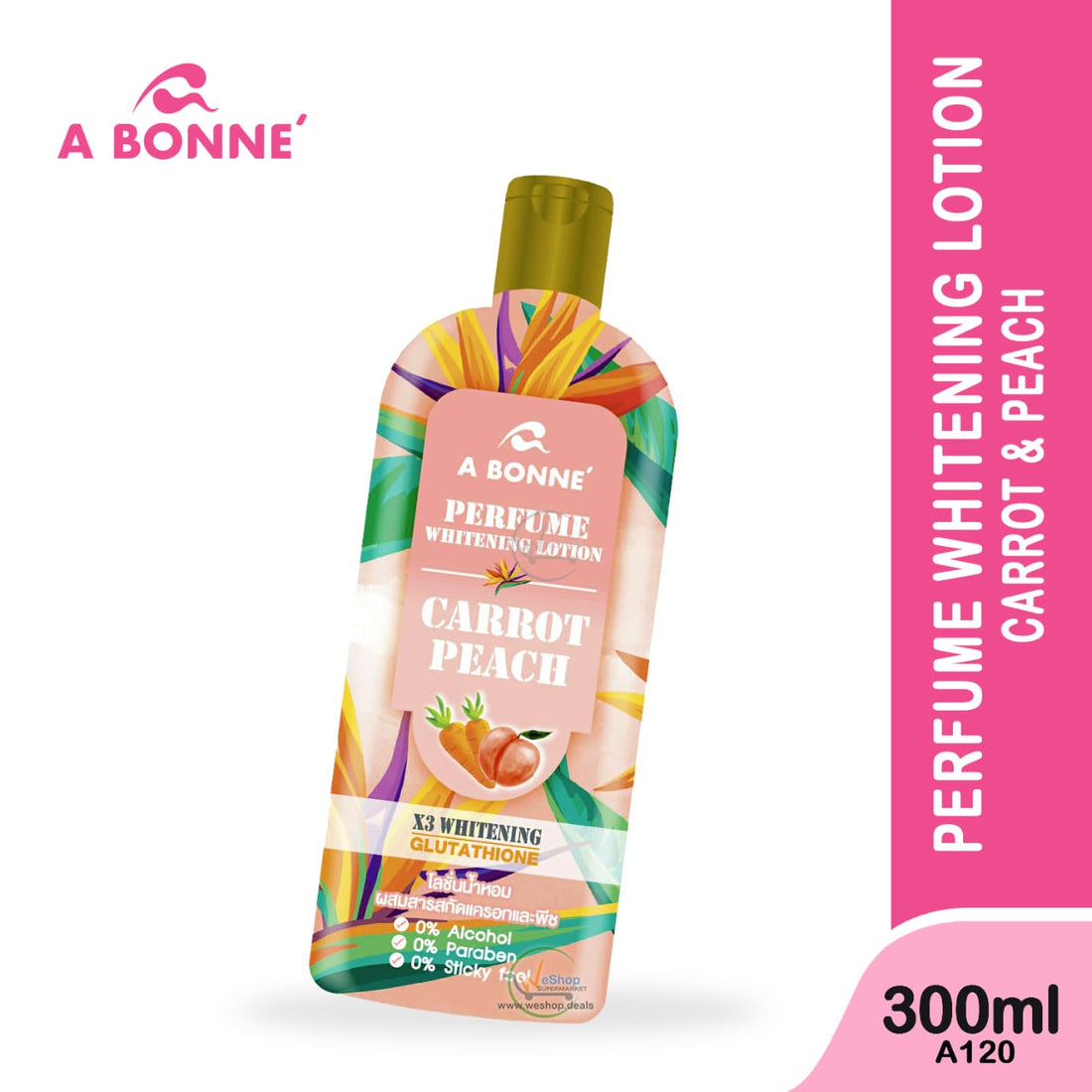 A  BONNE Perfume whitening lotion carrot peach 300ml 