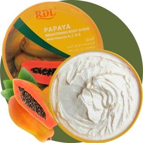 RDL Papaya extract brightening body scrub with vitamin A,C&E  500mg