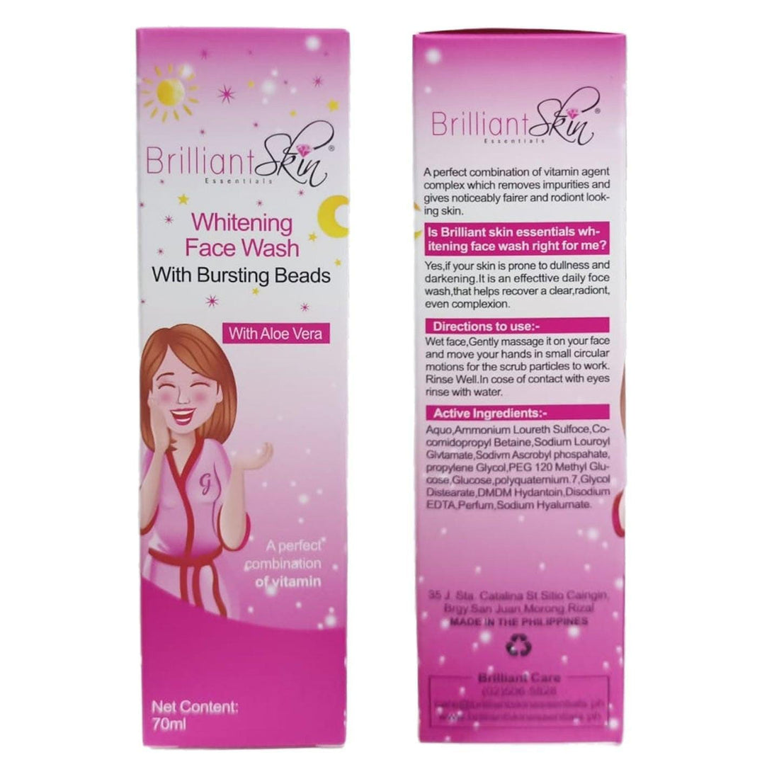 BRILLIANT SKIN Whitening face wash(Aloe vera) 70ml
