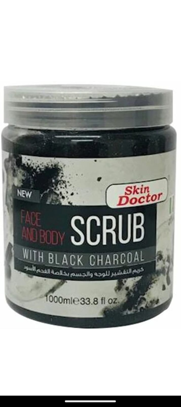 SKIN DOCTOR Face and body scrub with black charcoal 1000ml