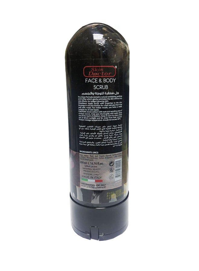 SKINDOCTOR Face& body scrub charcoal extract 200ml