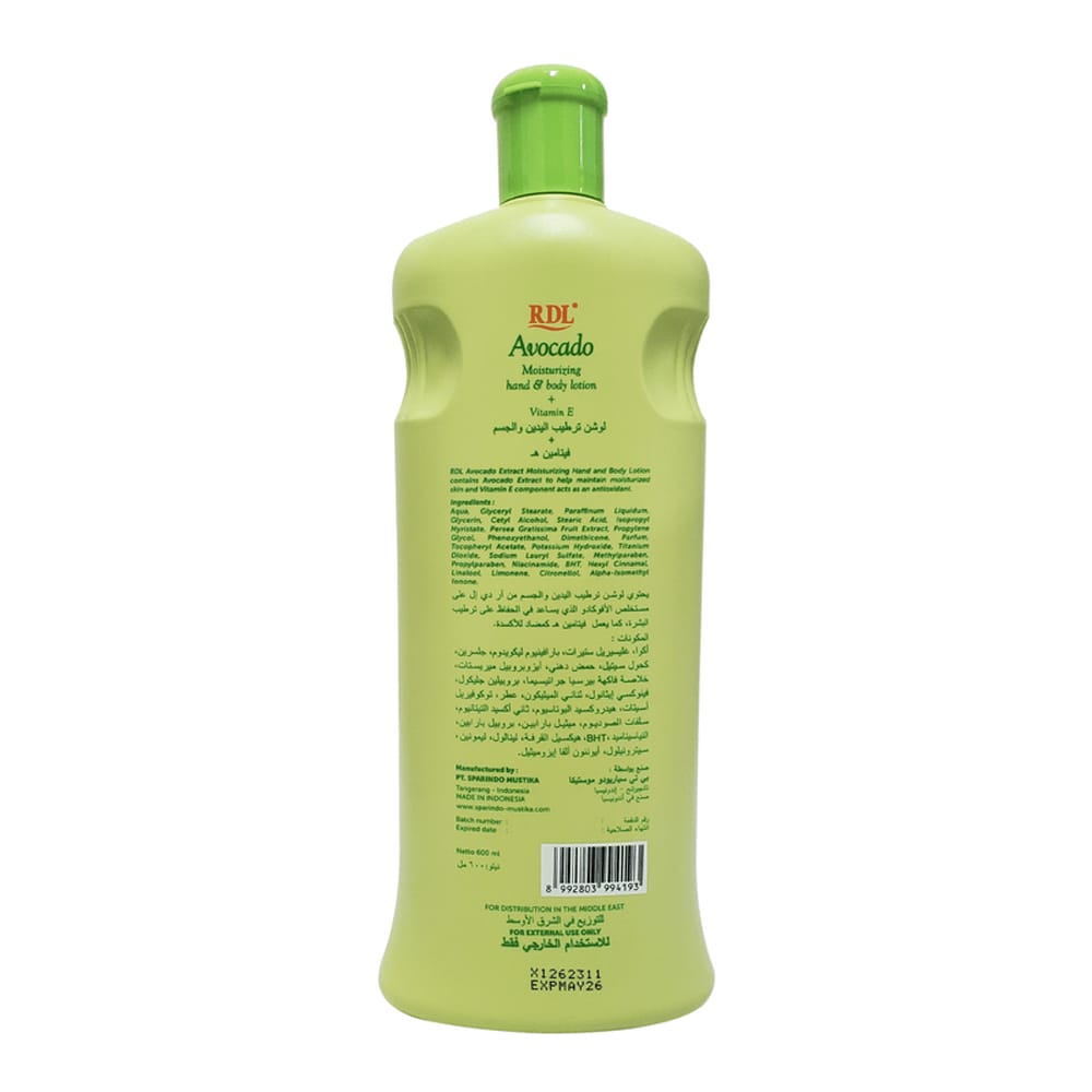 RDL Extract avocado moisturizing hand& body lotion 600ml
