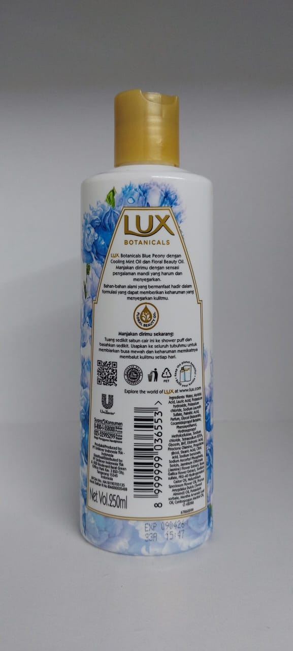 LUX Botanicals revitalized skin blue peony with cooling mint 250ml