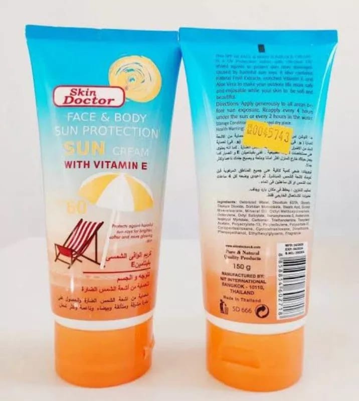 SKIN DOCTOR SPF60 Face and body sun protection sun cream 150g