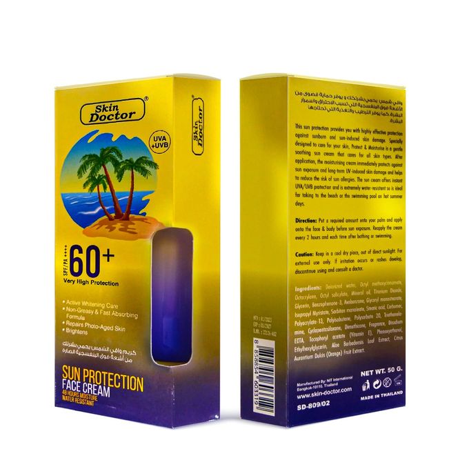 SKIN DOCTOR SPF60 Sun protection face cream 50g
