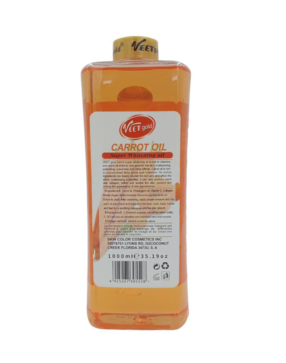 NEW VEET Gold carrot face& body super whitening oil 1000ml | Buy Online | Saffronskins India