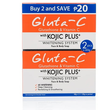 Gluta-C Glutathione & Vitamin C Kojic Plus Soap 60g pack of 2soap